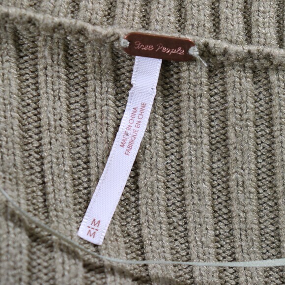 Free People Emmaline Sweater Dress Womens M Green Cutout Back Balloon Sleeve - Picture 3 of 16